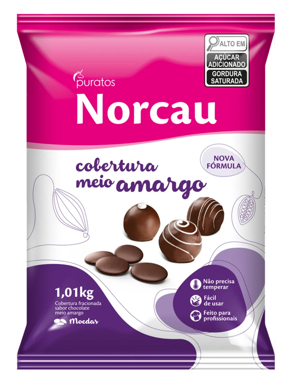 Norcau Cobertura Meio Amargo Moedas - Puratos